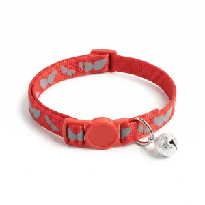 Basil Printed Collar for Cats & Puppies (Red)