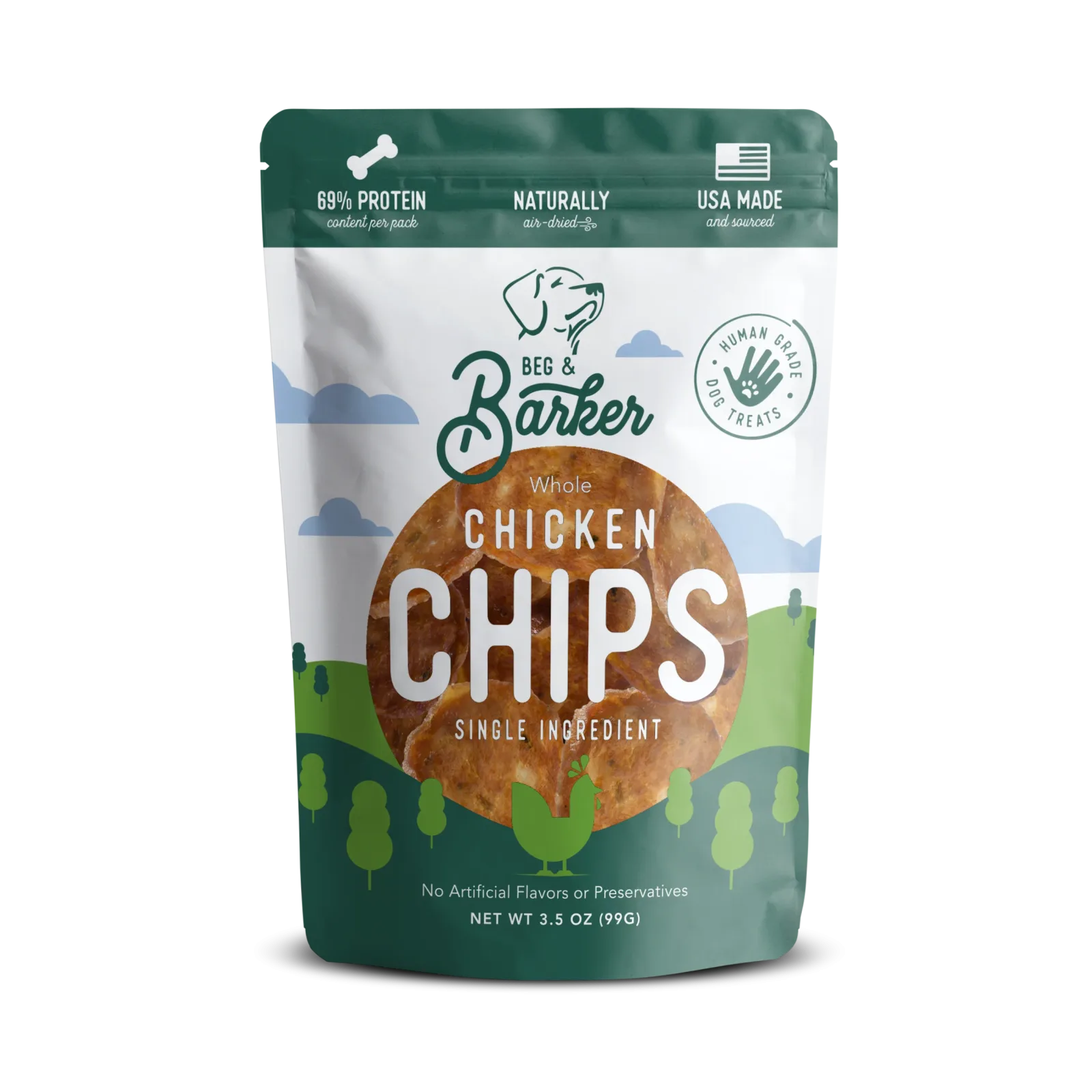 Beg & Barker Whole Chicken Chips Dog Treats 3.5 oz