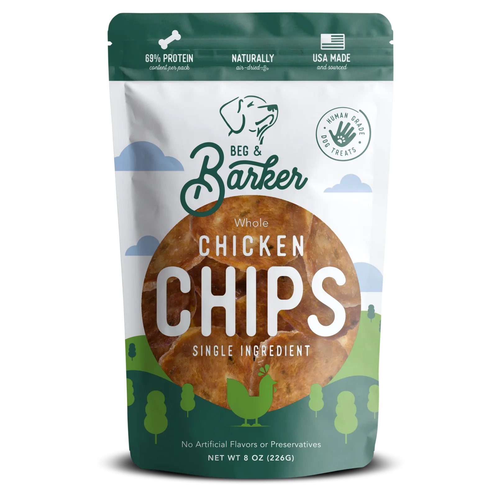 Beg & Barker Whole Chicken Chips Dog Treats 8 oz