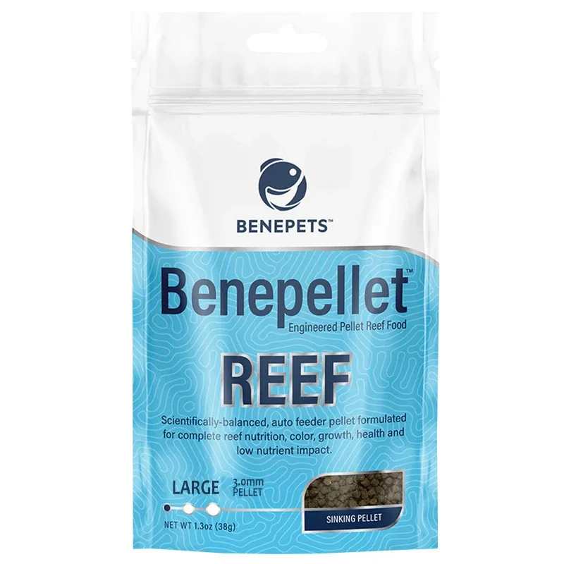 Benepets Benepellet Reef Probiotic Coral & Fish Food - Large 1.3 oz Pouch, 3.0mm