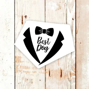 "Best Dog" Wedding Dog Bandana