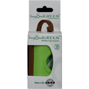 beyondGREEN Dog Waste Bag Leash Dispenser – Clip-On Holder for Standard Rolls – Durable, Portable, Made in USA