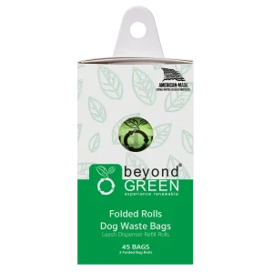 beyondGREEN Dog Waste Bags – Folded Rolls – Made in USA, Leak-Resistant, Extra-Strong