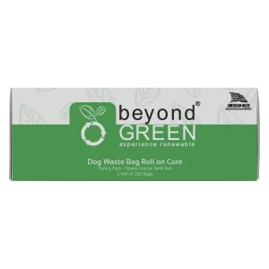 beyondGREEN Dog Waste Bags – Grab & Go Bulk Pack – 200 Bags on Roll with Core - Made in USA, Leak-Resistant, Folded Rolls