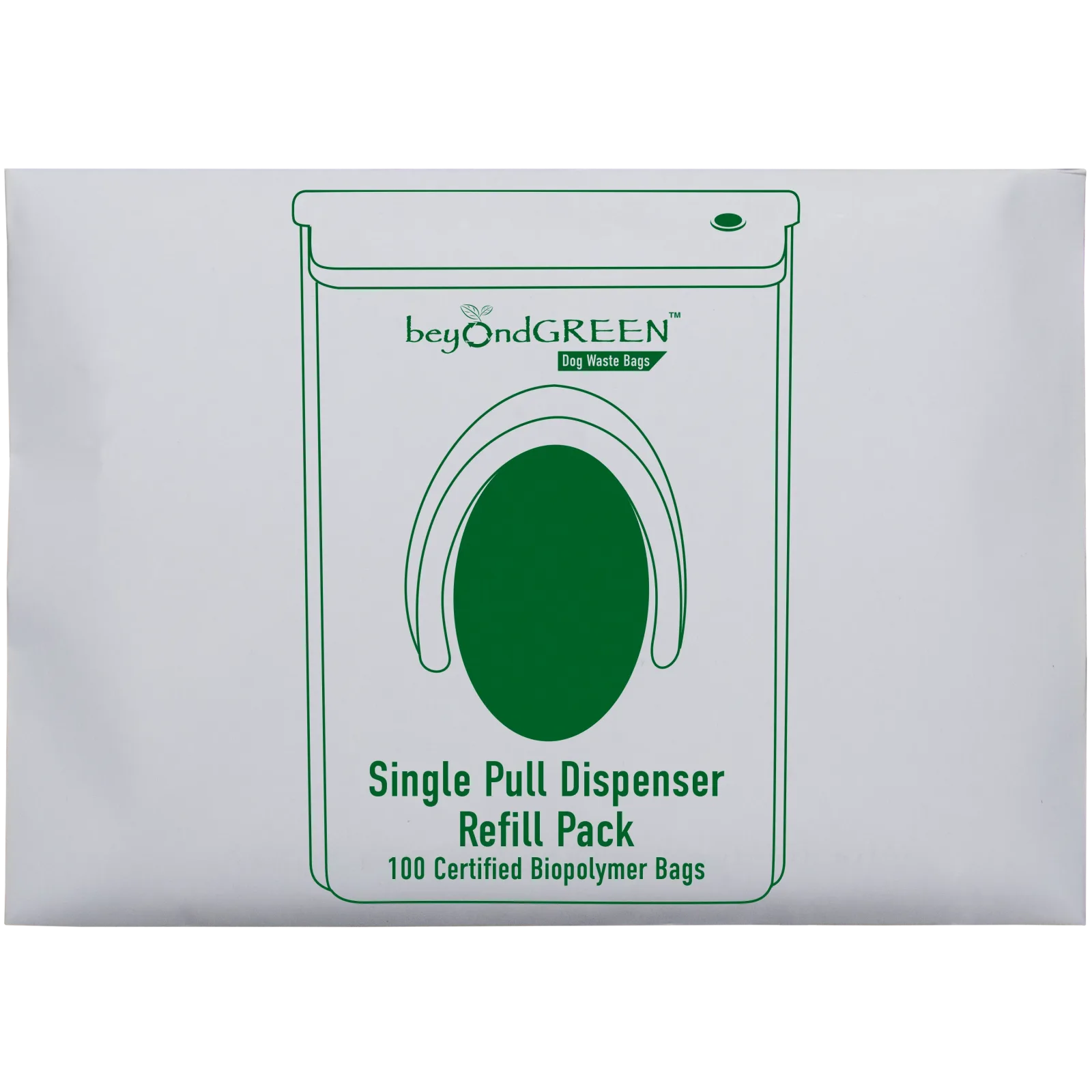 beyondGREEN Dog Waste Bags – Single-Pull Dispenser Refill Pack – Made in USA, Leak-Resistant, One-At-A-Time Dispensing (100 Bags per Pack) - Image 2