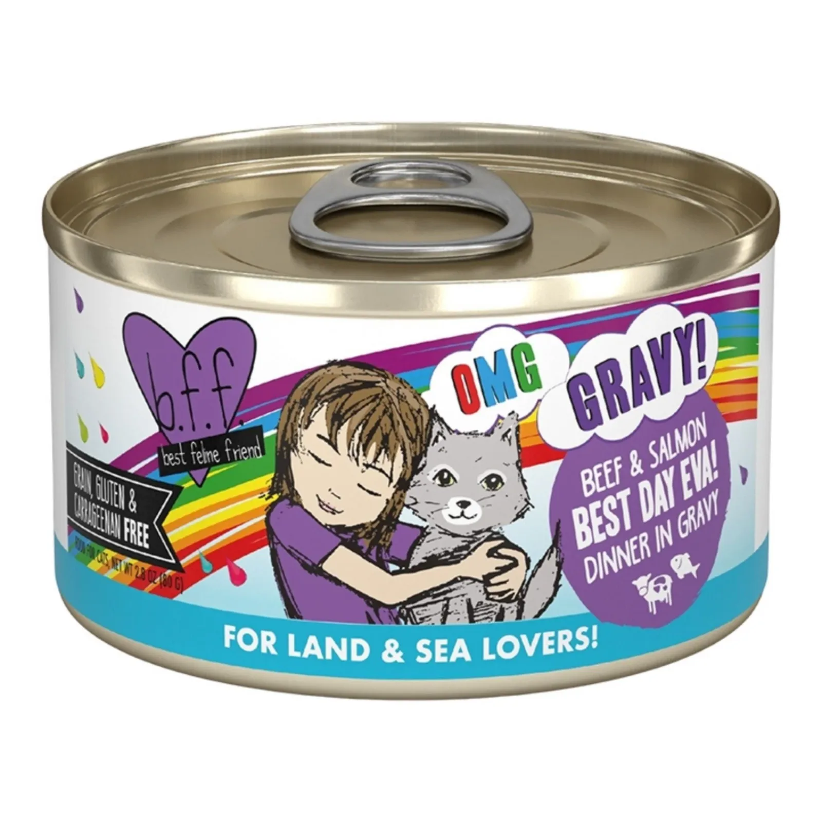 BFF Cat Omg Gravy Best Day Eva Beef & Salmon 2.8 oz. - 12 ct