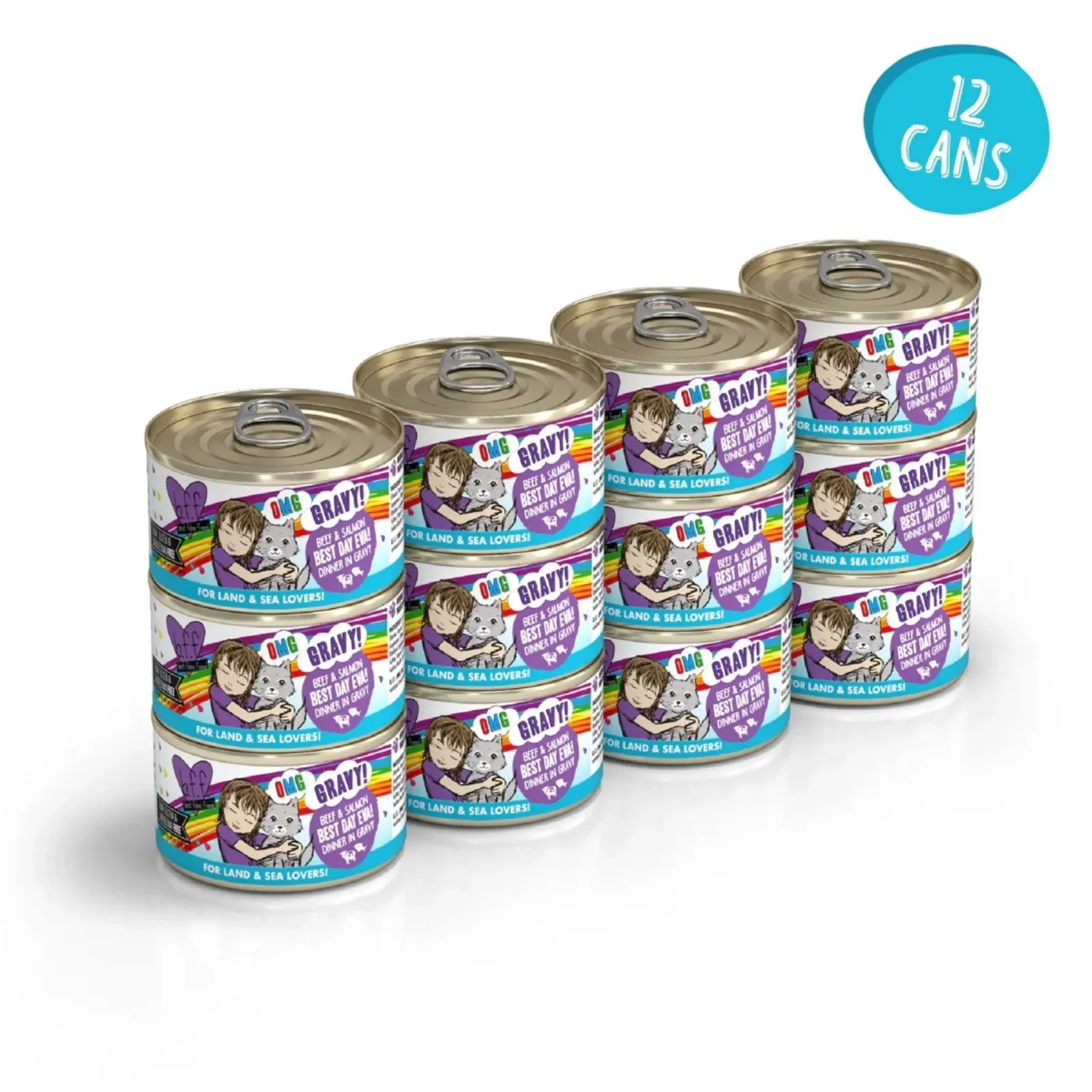 BFF Cat Omg Gravy Best Day Eva Beef & Salmon 2.8 oz. - 12 ct - Image 2