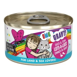 BFF Cat Omg Gravy Lots Luck Duck & Tuna 2.8 oz. - 12 ct
