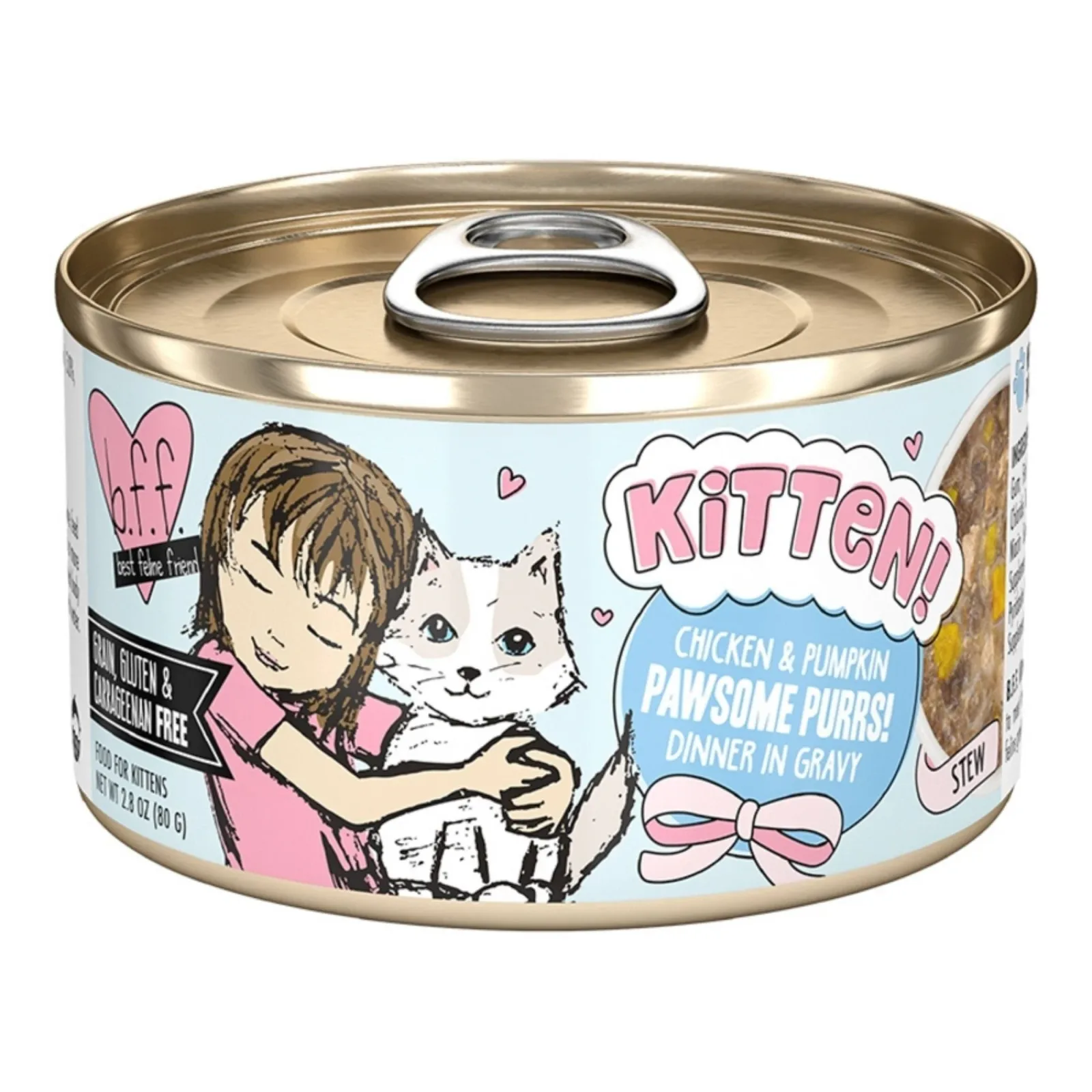 BFF Kitten Pawesome Purrs Chicken, Tuna & Pumpkin Recipe in Gravy Wet Cat Food, 2.8 oz, 12 ct