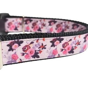Birds and Flowers Nylon Dog Collar