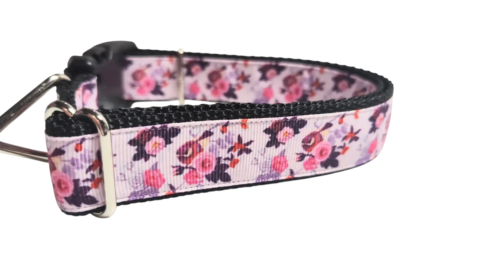 Birds and Flowers Nylon Dog Collar