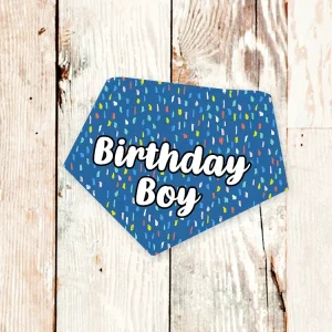 "Birthday Boy" Blue Party Dog Bandana