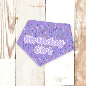"Birthday Girl" Lavender Dog Bandana