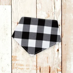 "Black & White Check" Dog Bandana