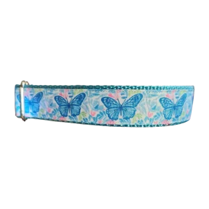 Blue Butterflies Nylon Dog Collar