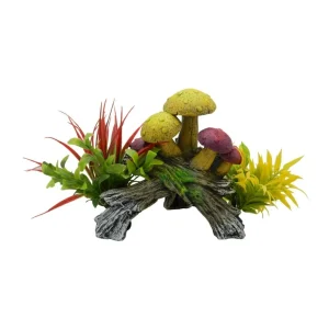 Blue Ribbon Pet Products Exotic Environments Mushroom Hideaway with Plants Aquarium Ornament Small