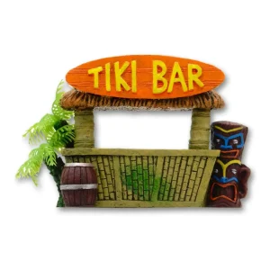 Blue Ribbon Pet Products Exotic Environments Tiki Bar with Palm Tree Aquarium Ornament Small