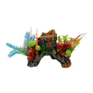 Blue Ribbon Pet Products Exotic Environments Tree Trunk Hideaway with Plants Aquarium Ornament Small