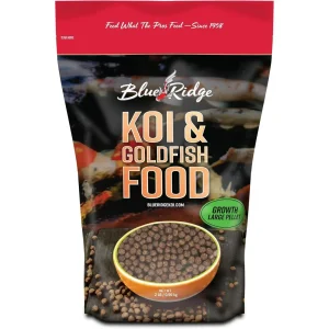 Blue Ridge Fish Hatchery Growth Formula Pellet Fish Food for Koi and Goldfish, 2 lb, Large