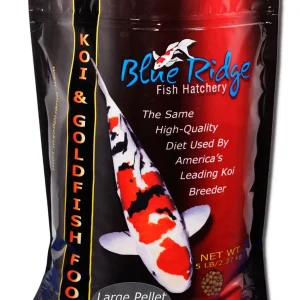 Blue Ridge Fish Hatchery Growth Formula Pellet Fish Food for Koi and Goldfish, 5 lb, Large