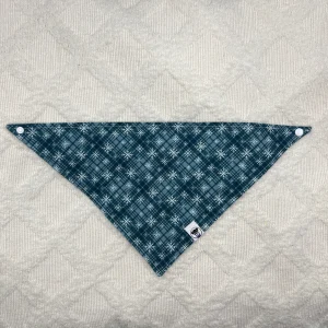 Blue Snowflake Plaid Bandana