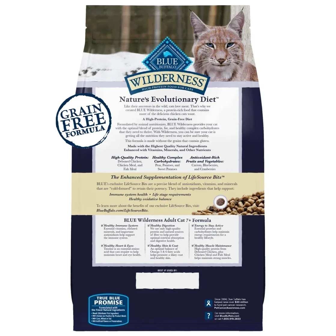 Blue Wilderness Adult Cat 7+ Chicken Grain Free (5lb) - Image 2