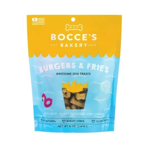 Bocce's Bakery Dog Biscuits Burgers And Fries, 5 oz