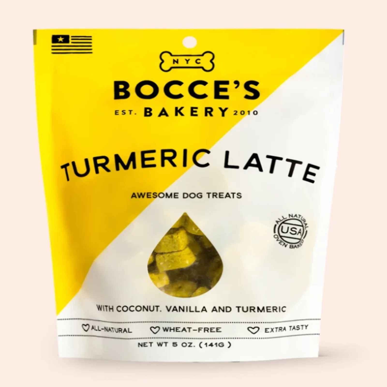 Bocce's Bakery Dog Biscuits Turmeric Latte, 5 oz (3 ct)