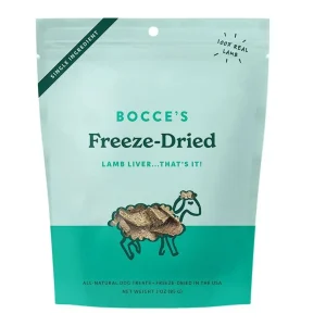Bocce's Bakery Dog Freeze-Dried Lamb Liver Dog Treats, 3 oz
