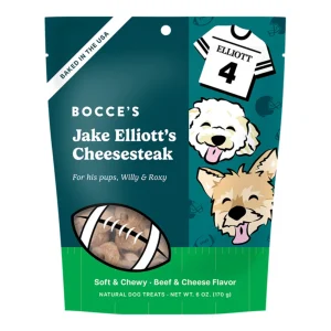 Bocce's Bakery Dog NFLPA Jake Elliot's Cheesesteak Soft & Chewy Dog Treats 6 oz