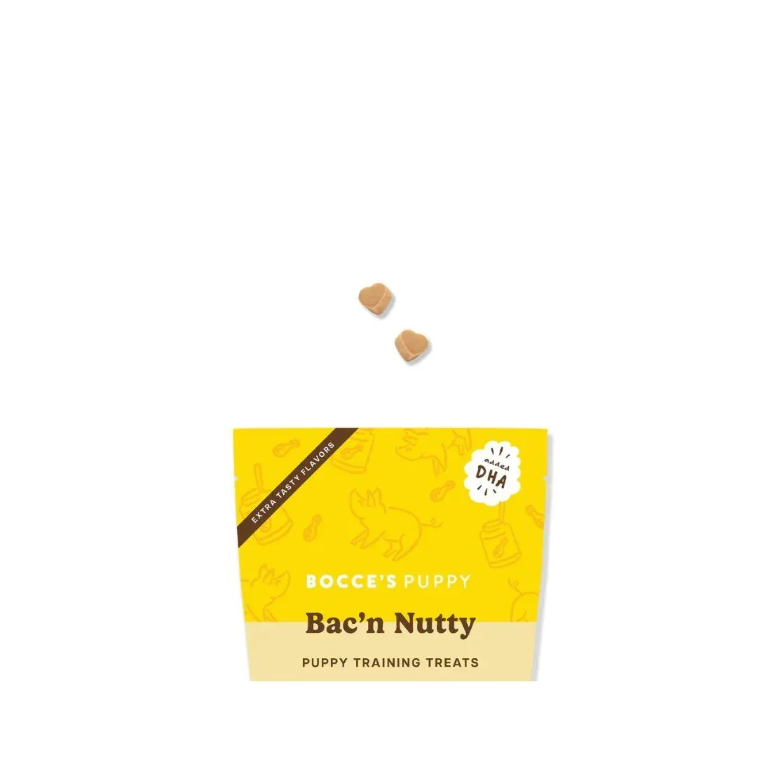 Bocce's Bakery Dog Puppy Training Bites Bac'N Nutty 3 oz - Image 2