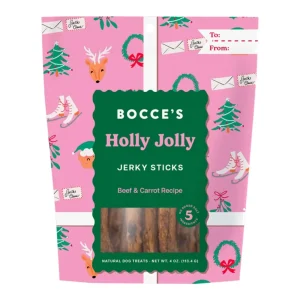 Bocce's Bakery Holly Jolly Beef Jerky Dog Treats 4 oz