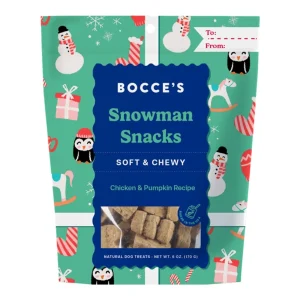Bocce's Bakery Snowman Snacks Soft & Chewy Dog Treats 6 oz