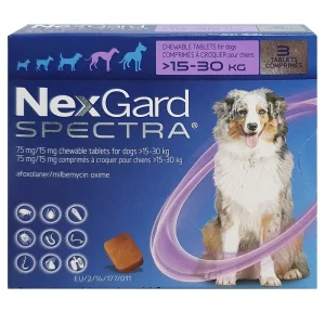 Boehringer Ingelheim Nexgard Spectra Tick & Flea Tablet (15 to 30kg) for Dogs (Afoxolaner & Milbemycin Oxime)