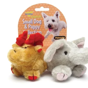 Booda Squatter Moose/Elephant Small Dog & Puppy Dog Toy Multi-Color Small, 2 ct