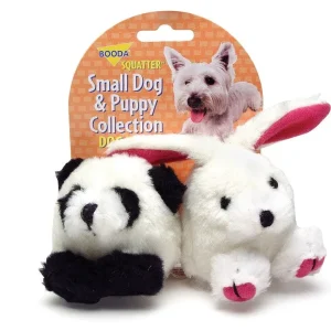 Booda Squatter Panda/Rabbit Small Dog & Puppy Dog Toy Multi-Color Small, 2-Count