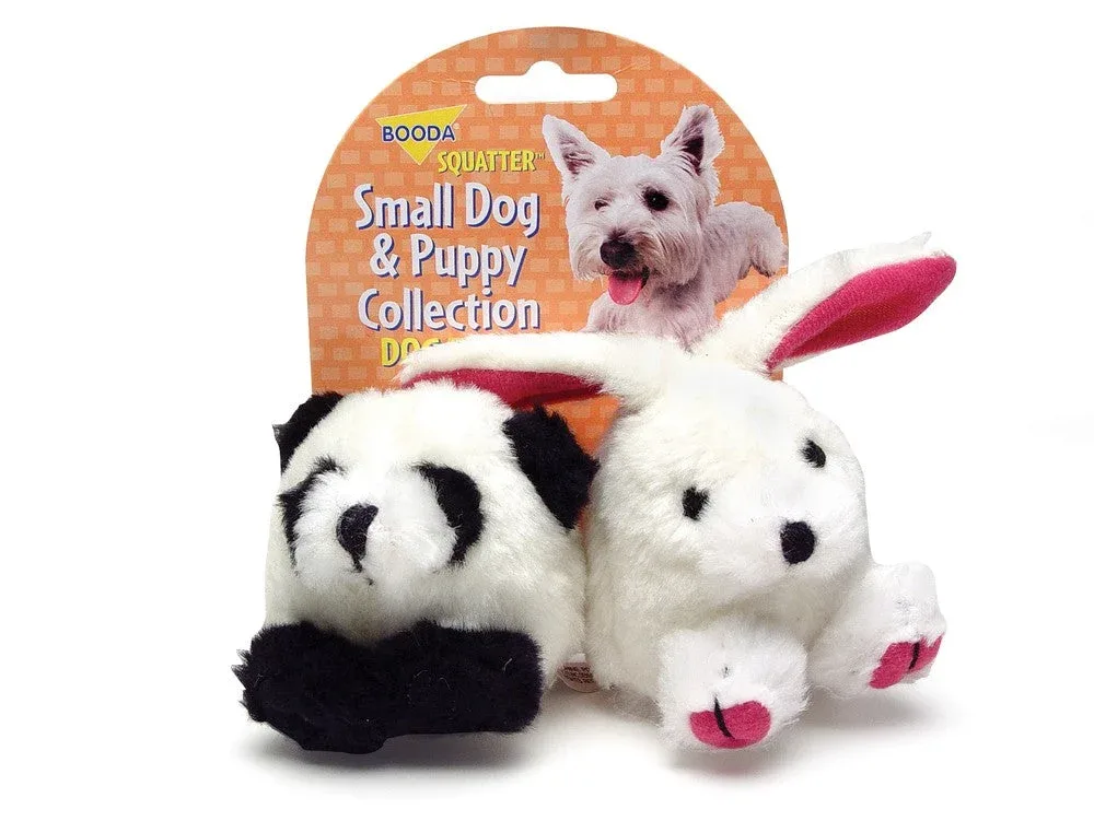 Booda Squatter Panda/Rabbit Small Dog & Puppy Dog Toy Multi-Color Small, 2-Count