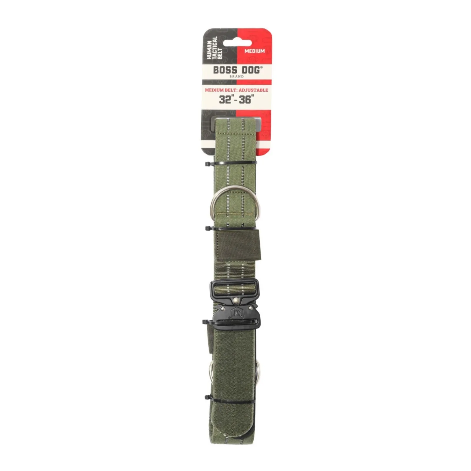 Boss Dog Human Boss Tactical Utility Dog Walker Belt Green, Medium 32-36 in Waist