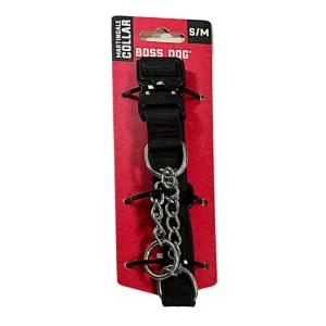 Boss Dog Martingale Dog Collar Black, Small/Medium
