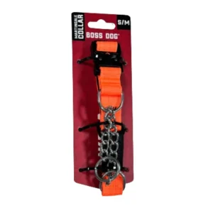 Boss Dog Martingale Dog Collar Hunter Orange, Small/Medium