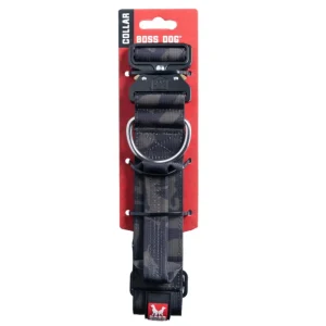 Boss Dog Tactical Adjustable Dog Collar Black Camo, Large, 17-22 in