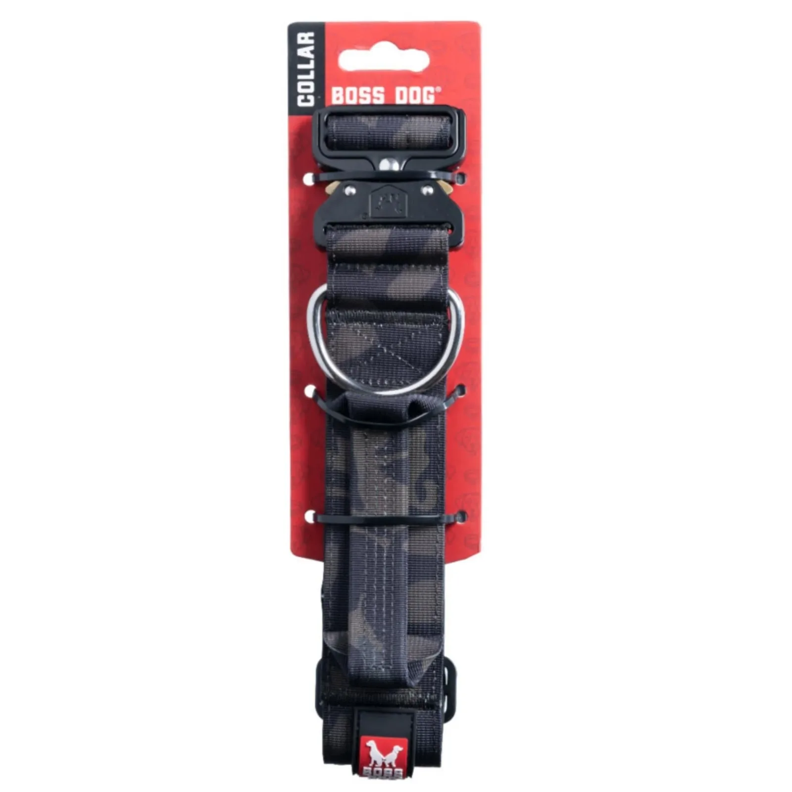 Boss Dog Tactical Adjustable Dog Collar Black Camo, Large, 17-22 in