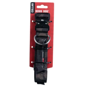 Boss Dog Tactical Adjustable Dog Collar Black Camo, Medium, 15-18 in
