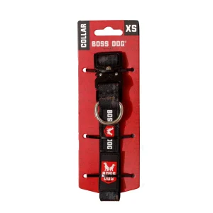 Boss Dog Tactical Adjustable Dog Collar Black Camo, X-Small, 11-14 in