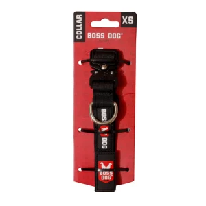 Boss Dog Tactical Adjustable Dog Collar Black, X-Small, 11-14 in