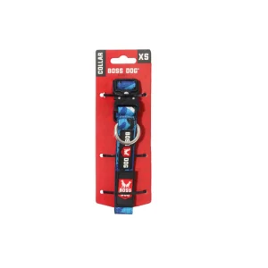 Boss Dog Tactical Adjustable Dog Collar Blue Camo, X-Small, 11-14 in