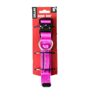 Boss Dog Tactical Adjustable Dog Collar Hot Pink, Small