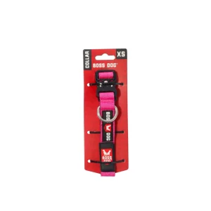 Boss Dog Tactical Adjustable Dog Collar Hot Pink, X-Small, 11-14 in