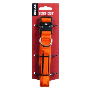 Boss Dog Tactical Adjustable Dog Collar Hunter Orange, Small, 13-16 in