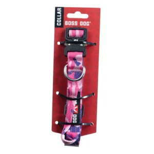Boss Dog Tactical Adjustable Dog Collar Pink Camo, Small, 13-16 in